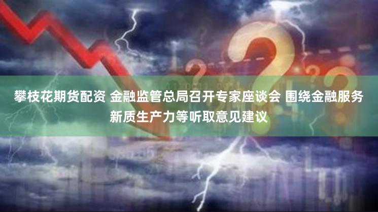 攀枝花期货配资 金融监管总局召开专家座谈会 围绕金融服务新质生产力等听取意见建议